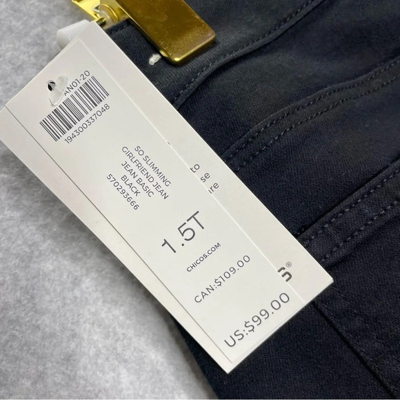 Chico’s So Slimming Girlfriend Straight Leg Black Jean - Picture 10 of 10